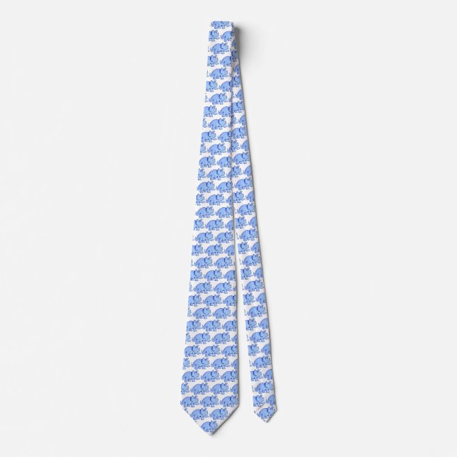 Blue Triceratops Tie (Front)