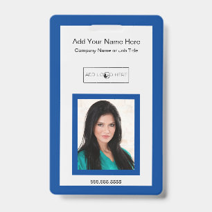 Blue trim add photo logo identification badge ID badge