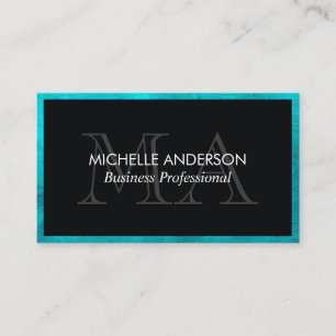 Blue Trim   Monogram   Executive Business Card