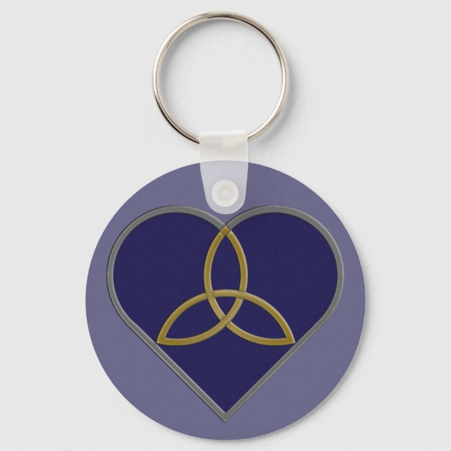 Blue Trinity Heart Keychain (Front)