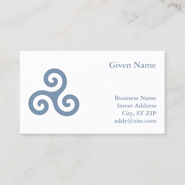 Blue Triskelion Business Card (Front)