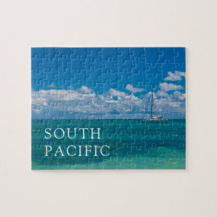 Blue Tropical Bay Seascape Jigsaw Puzzle