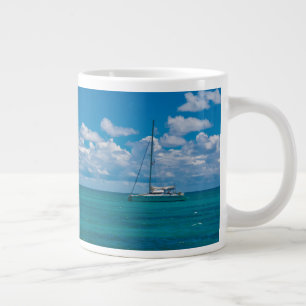 Blue Tropical Bay Seascape Large Coffee Mug