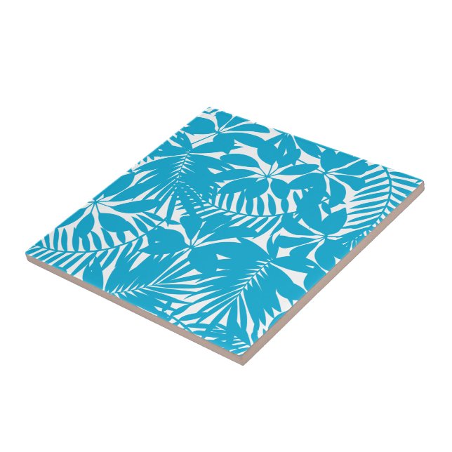 Blue tropical ceramic tile (Side)