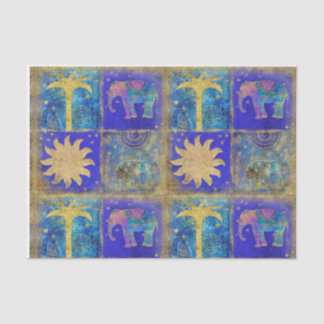 Blue tropical dream tissue paper