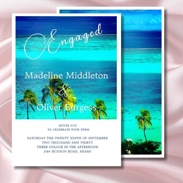 Blue Tropical  Ocean Destination Engagement  Invitation (Creator Uploaded)