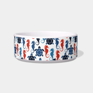 Blue Tropical Ocean Sea Turtle Seahorses Bowl