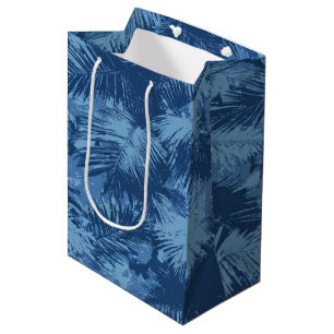 Blue Tropical Palm Leaf Medium Gift Bag