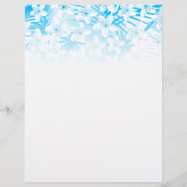 Blue tropical palm trees flyer (Front)