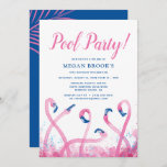 Blue Tropical Pink Flamingo 18th Pool Birthday Invitation<br><div class="desc">Modern, blue and pink flamingo birthday invitations you can personalise for your pool party! This fun design features a frolicking flock of wild pink flamingos in pink and royal blue watercolors. Celebrating sweet 16, a different age, or throwing a pool party "just because"? These 18th birthday invitations can be personalised...</div>