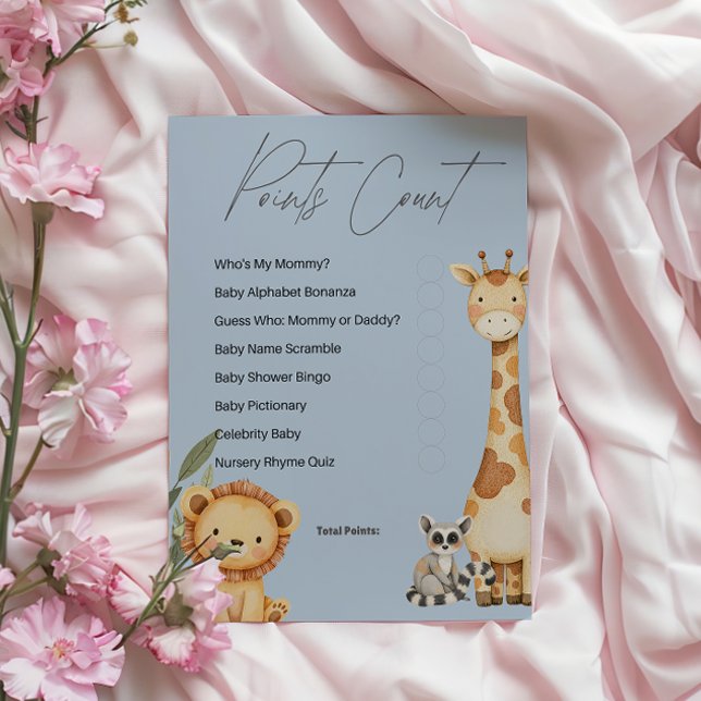 Blue Tropical Safari Animals Baby Shower game (Creator Uploaded)