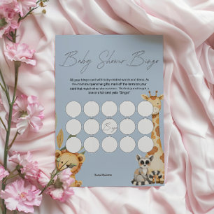 Blue Tropical Safari Animals Baby Shower game