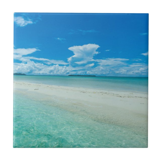 Blue tropical seascape, Palau Ceramic Tile (Front)