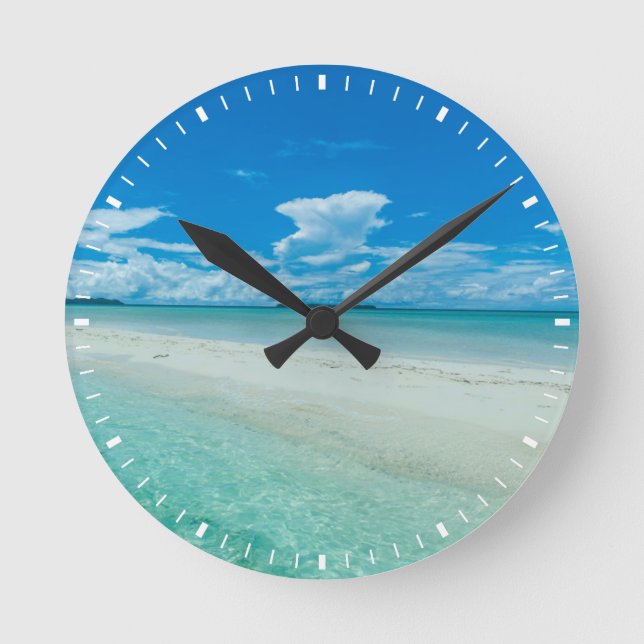 Blue tropical seascape, Palau Round Clock (Front)