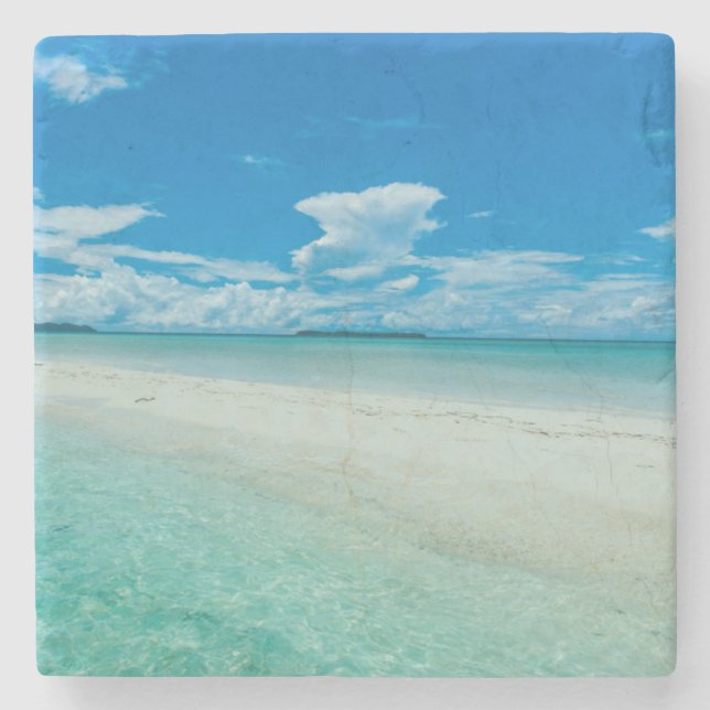Blue tropical seascape, Palau Stone Coaster (Front)