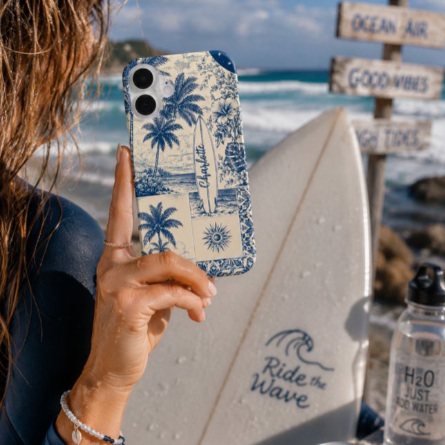 Blue Tropical Surfboard  Case-Mate iPhone Case (Creator Uploaded)
