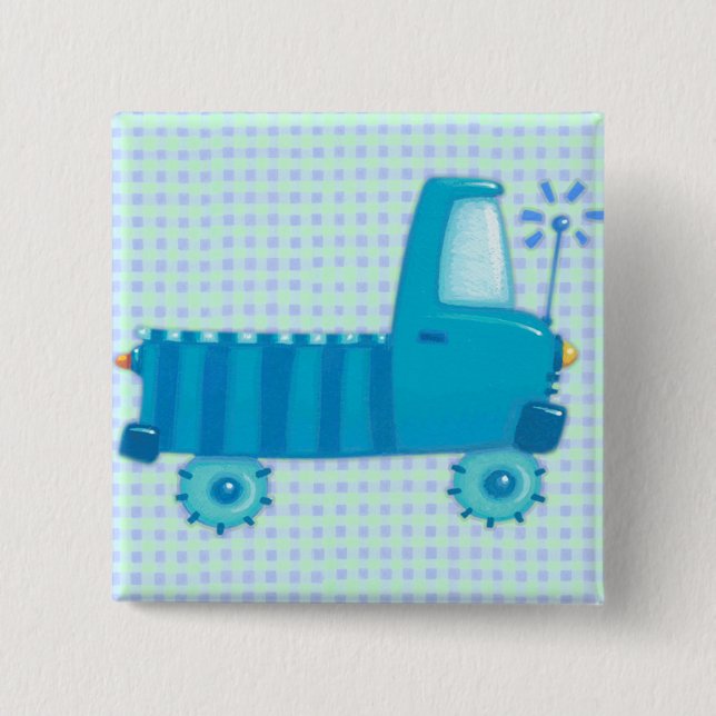 Blue Truck 15 Cm Square Badge (Front)