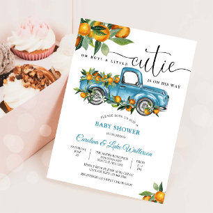 Blue Truck Citrus Baby Shower Invitation