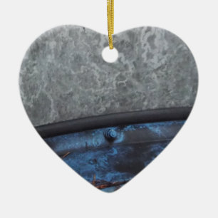 Blue Truck fosted window Ceramic Ornament