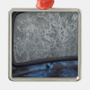 Blue Truck fosted window Metal Ornament