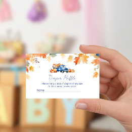 Blue Truck & Little Pumpkin Diaper Raffle Tickets Enclosure Card
