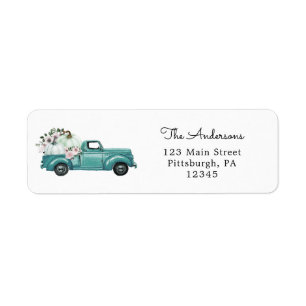 Blue Truck Pumpkin Return Address Label