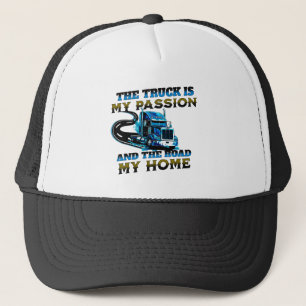 Blue Truck Speed Road Passion Home Driver Design Trucker Hat