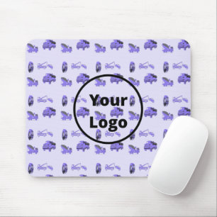 Blue trucking business pattern mouse pad
