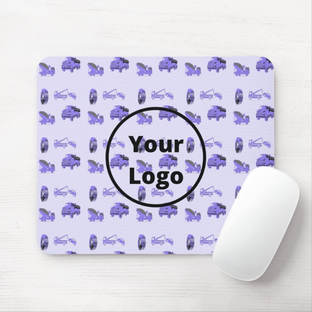 Blue trucking business pattern mouse pad (With Mouse)