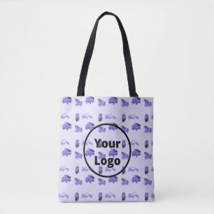 Blue trucking business pattern tote bag