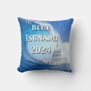 Blue Tsunami Election 2024 Cushion