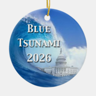 Blue Tsunami Election 2026 Ceramic Ornament