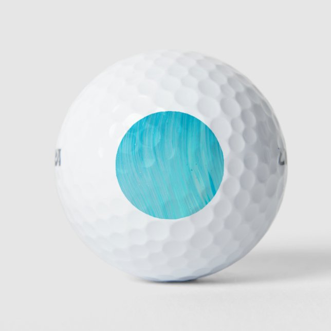 Blue Tube Wave Cool Teal Water Golf Balls (Front)