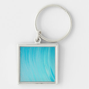 Blue Tube Wave Cool Teal Water Key Ring