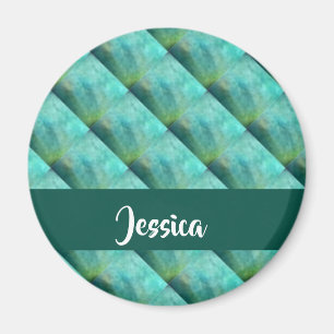 Blue tufted patterned magnet