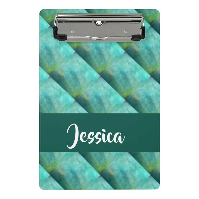 Blue tufted patterned mini clipboard (Front)