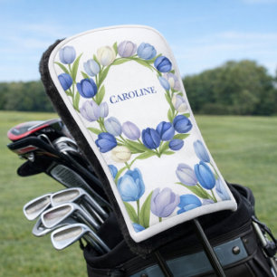 Blue Tulip Botanical Golf Floral Elegant Design Head Cover