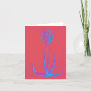 Blue Tulip Botanical Thank you Card