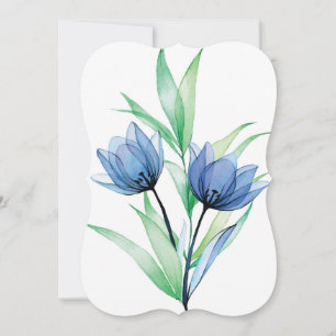 Blue tulip flower card