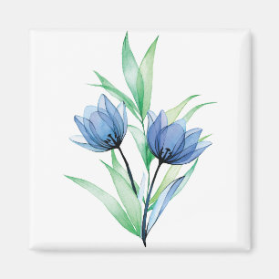 Blue tulip flower magnet