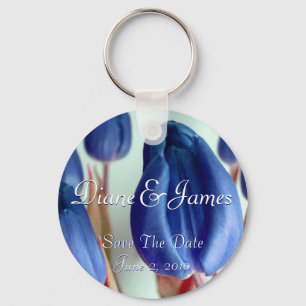 Blue Tulips Key Ring