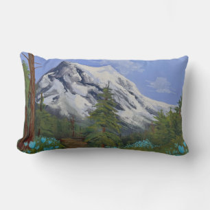 Blue Tulips on a hike Lumbar Cushion