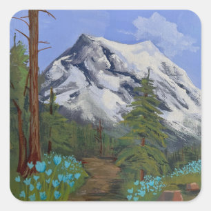 Blue Tulips on a hike Square Sticker