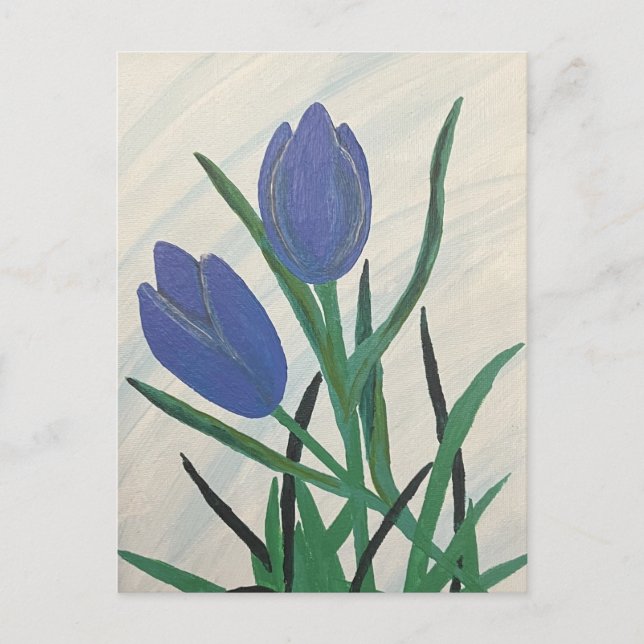 Blue Tulips  Postcard (Front)