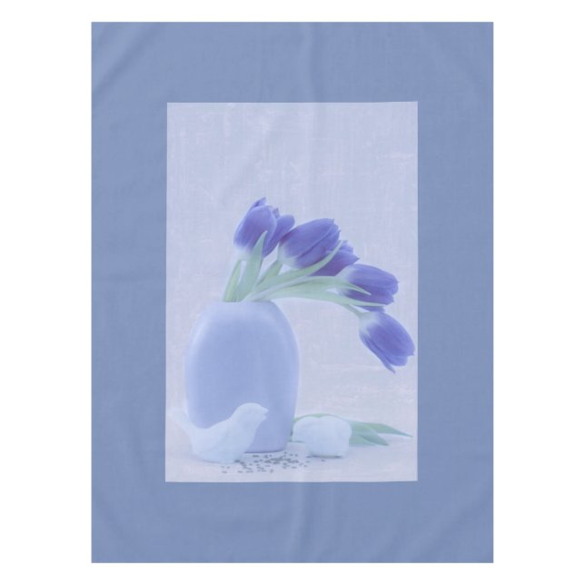 Blue Tulips Still Life Tablecloth (Front)
