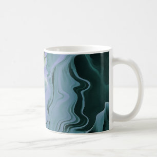Blue Turbulence Acrylic Pour Abstract Art Coffee Mug
