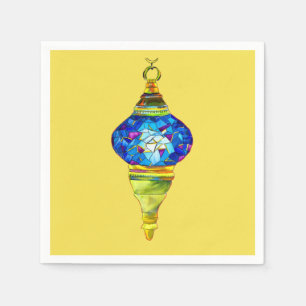 Blue Turkish Lamps mosaic art watercolor Napkin