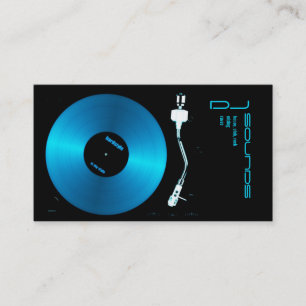 blue turntable dj business card