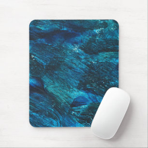 Blue Turqouise Glitter Brush Stroke Mouse Pad