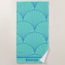 Blue Turqouise Goemetric Seashells Personalised 